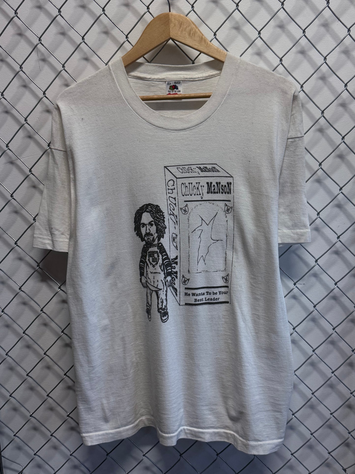 Vintage 80's Charles Manson Chucky Wants To Be Your Leader Shirt Size XL