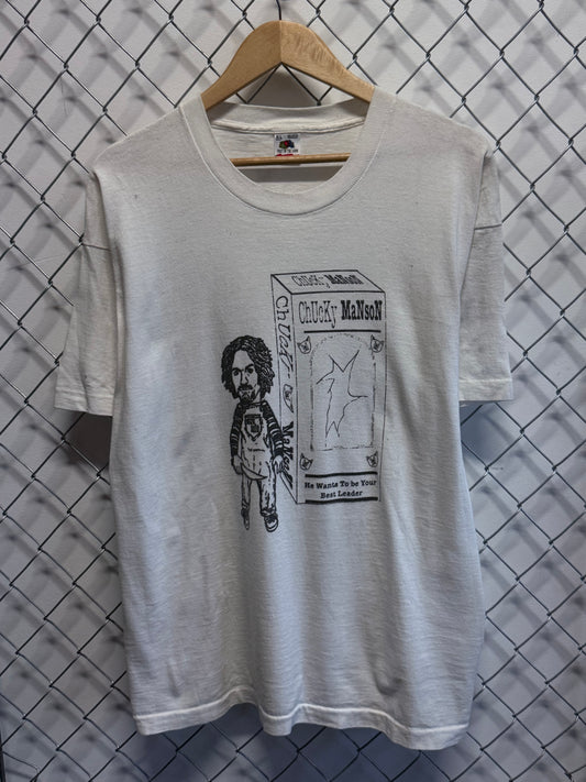 Vintage 80's Charles Manson Chucky Wants To Be Your Leader Shirt Size XL