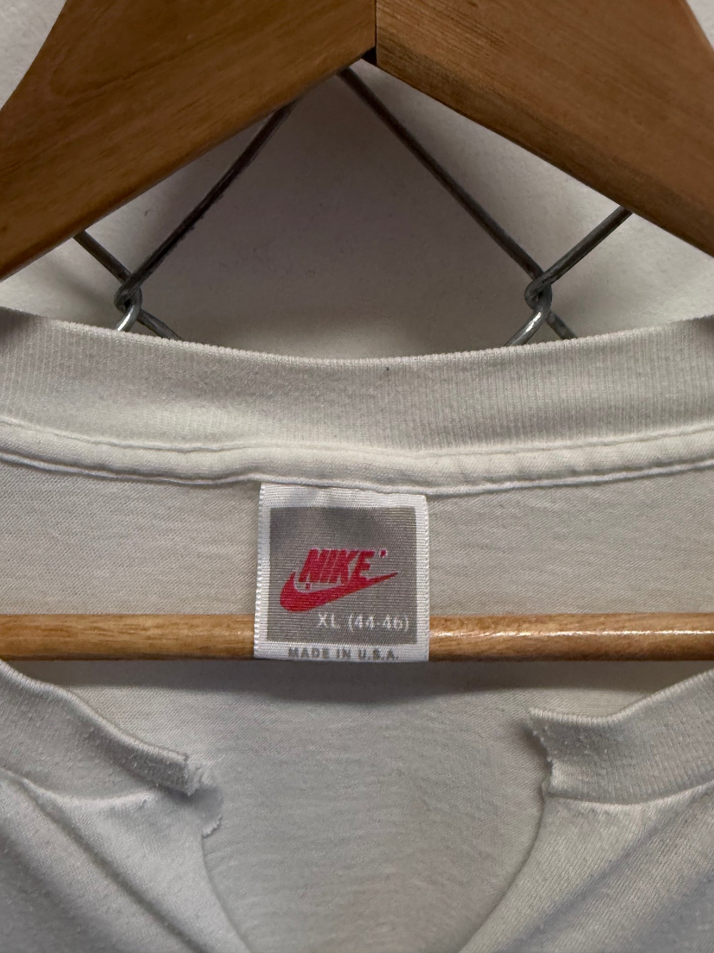 Vintage 90's Nike Silver Tag Just Do It V Neck Graphic Tee Size XL