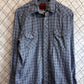 Vintage Rustler Western Pearl Snap Button Up Shirt Size Large