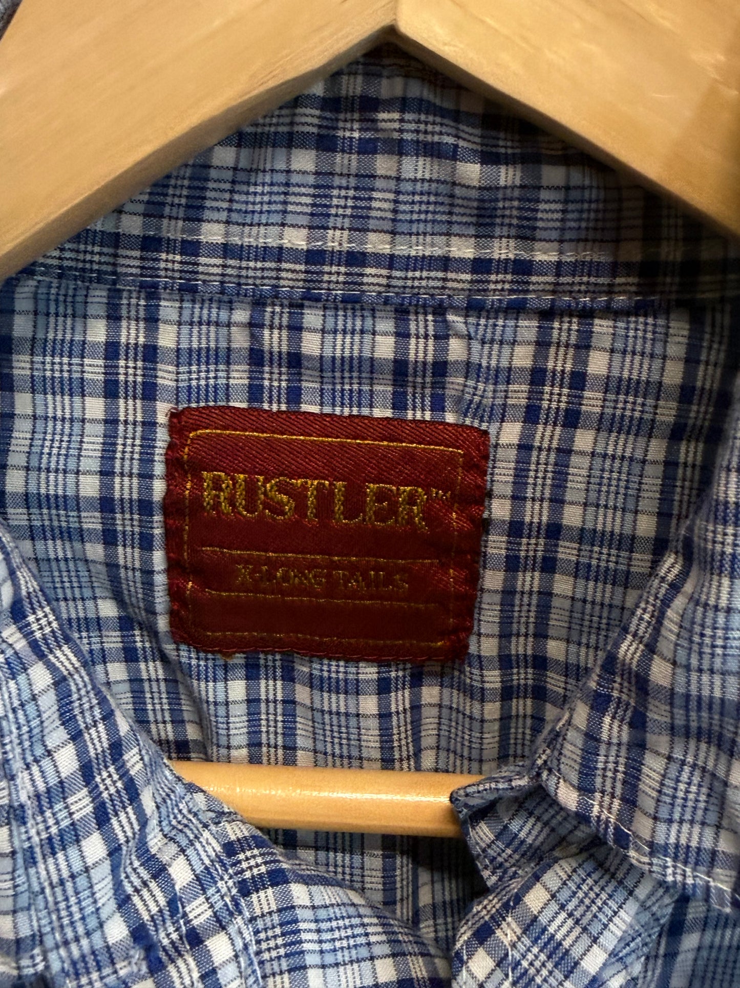Vintage Rustler Western Pearl Snap Button Up Shirt Size Large