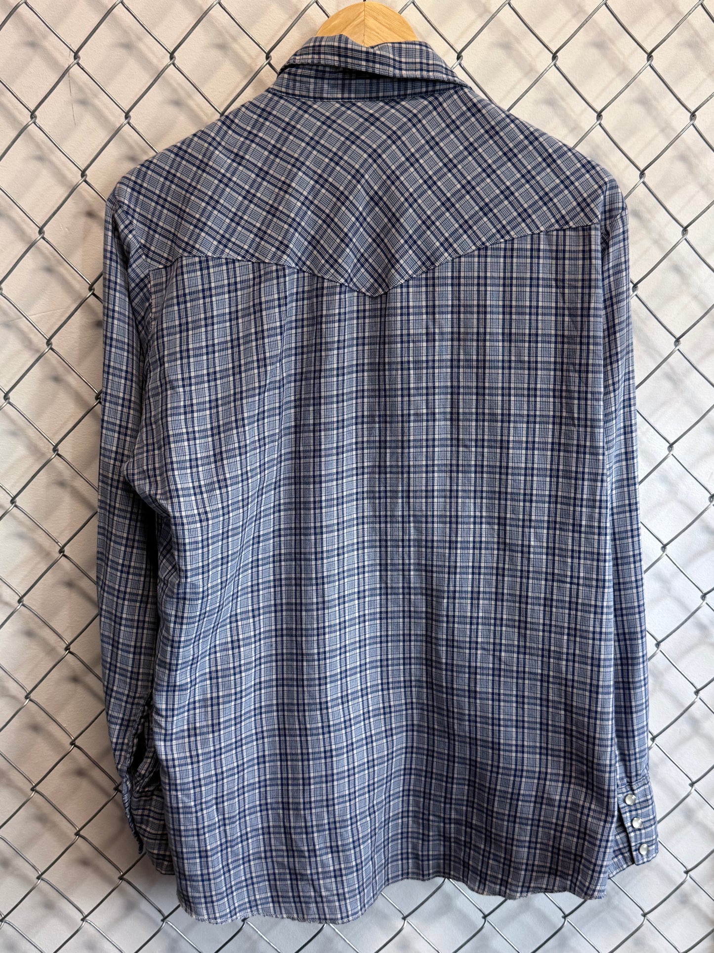 Vintage Rustler Western Pearl Snap Button Up Shirt Size Large