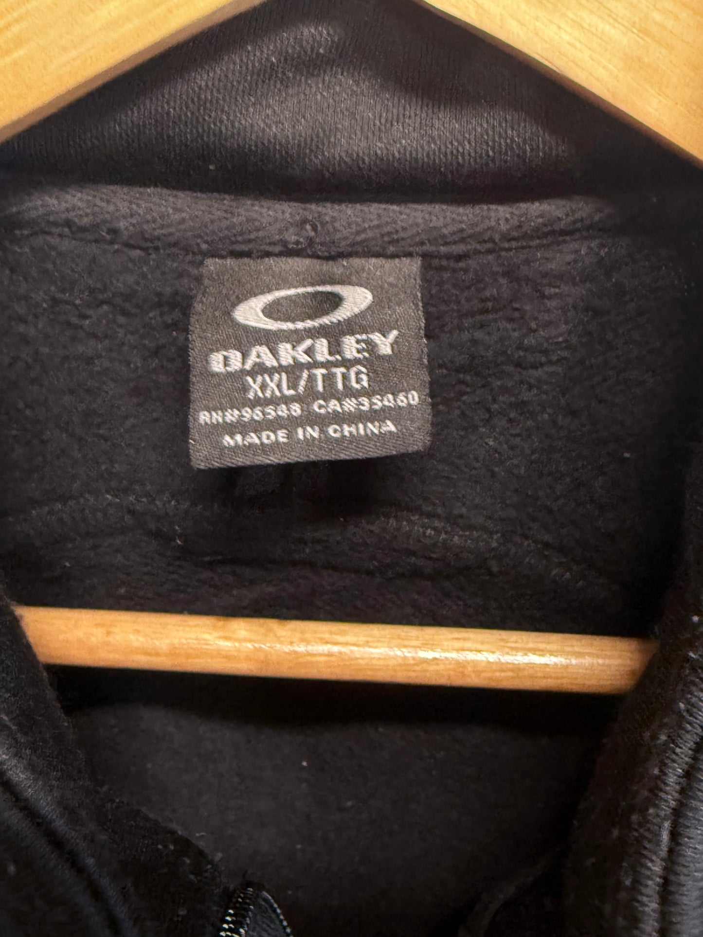 Vintage Oakley Classic Logo Black Zip Up Jacket Size XXL