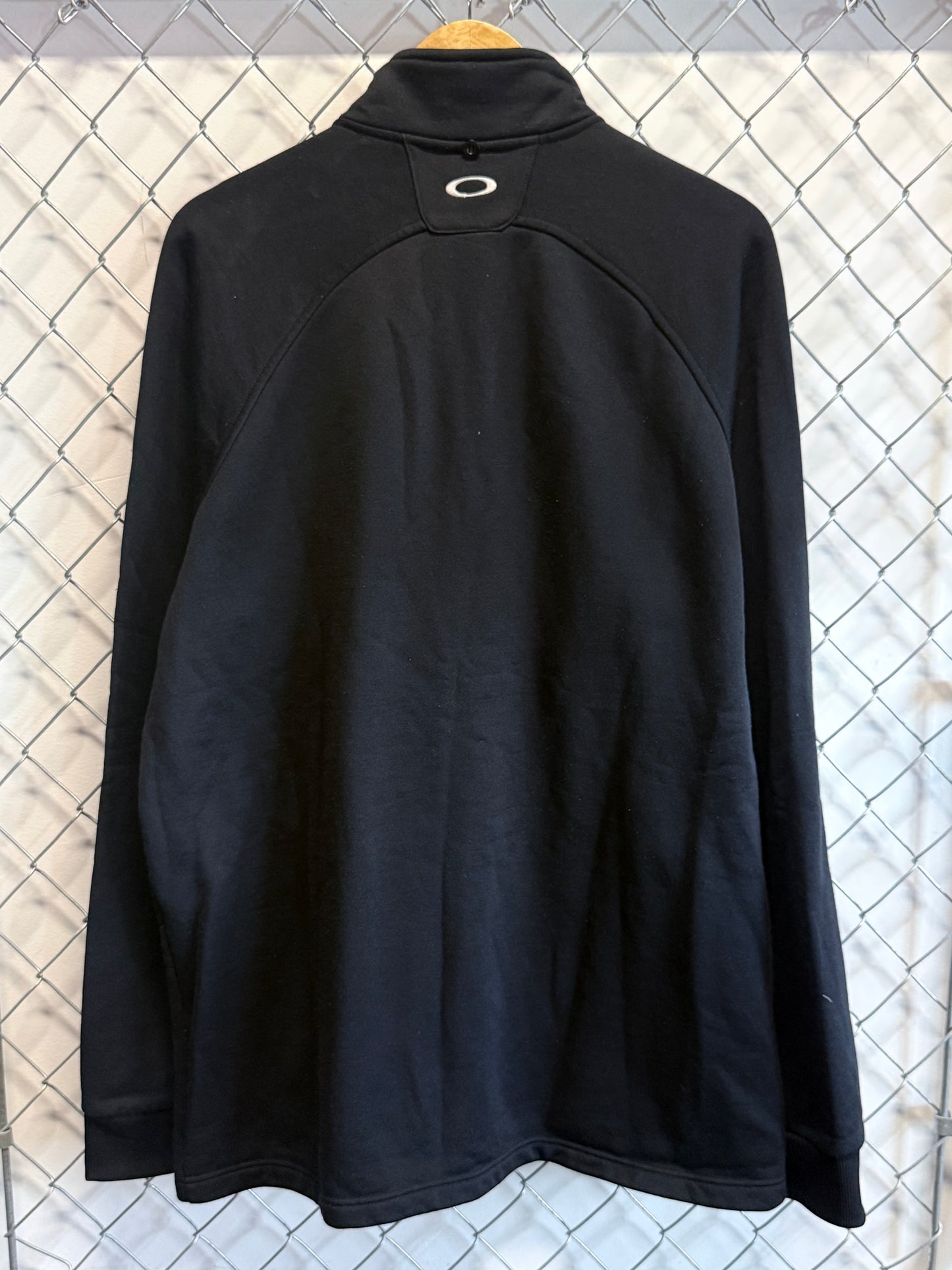Vintage Oakley Classic Logo Black Zip Up Jacket Size XXL