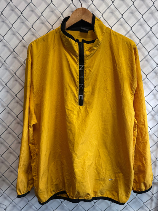 Vintage 90's Nike Yellow Quarter Zip Windbreaker Jacket Size Large