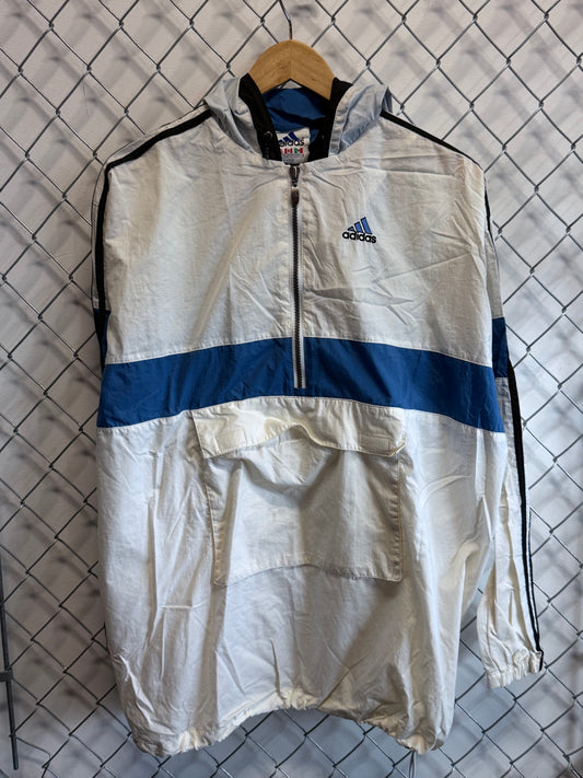 Vintage 90's Adidas Classic Logo Half Zip Windbreaker Jacket Size XL
