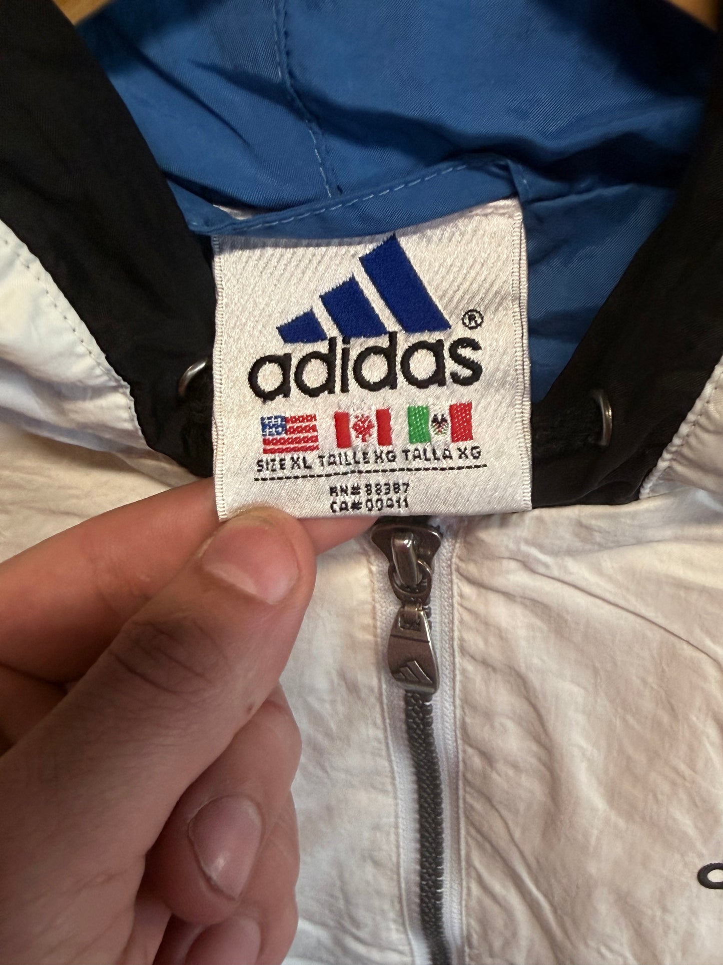 Vintage 90's Adidas Classic Logo Half Zip Windbreaker Jacket Size XL