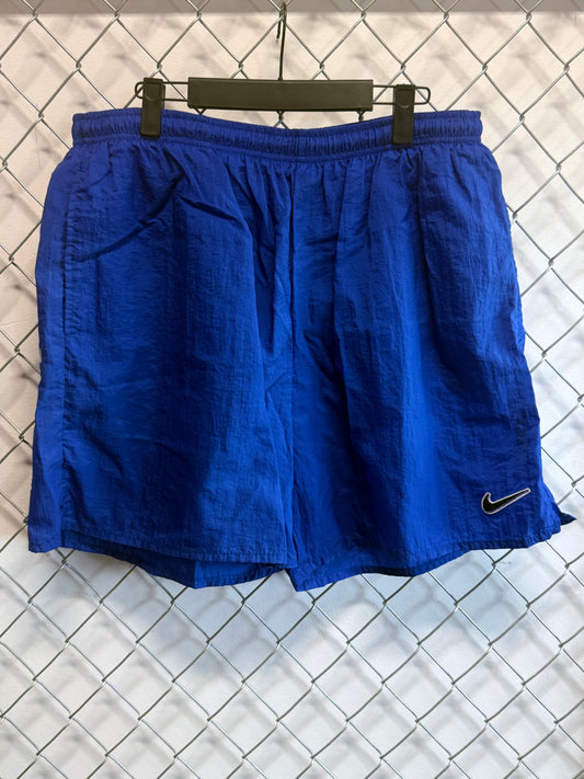 Vintage 90's Nike Swoosh Logo Blue Swim Shorts Size XL
