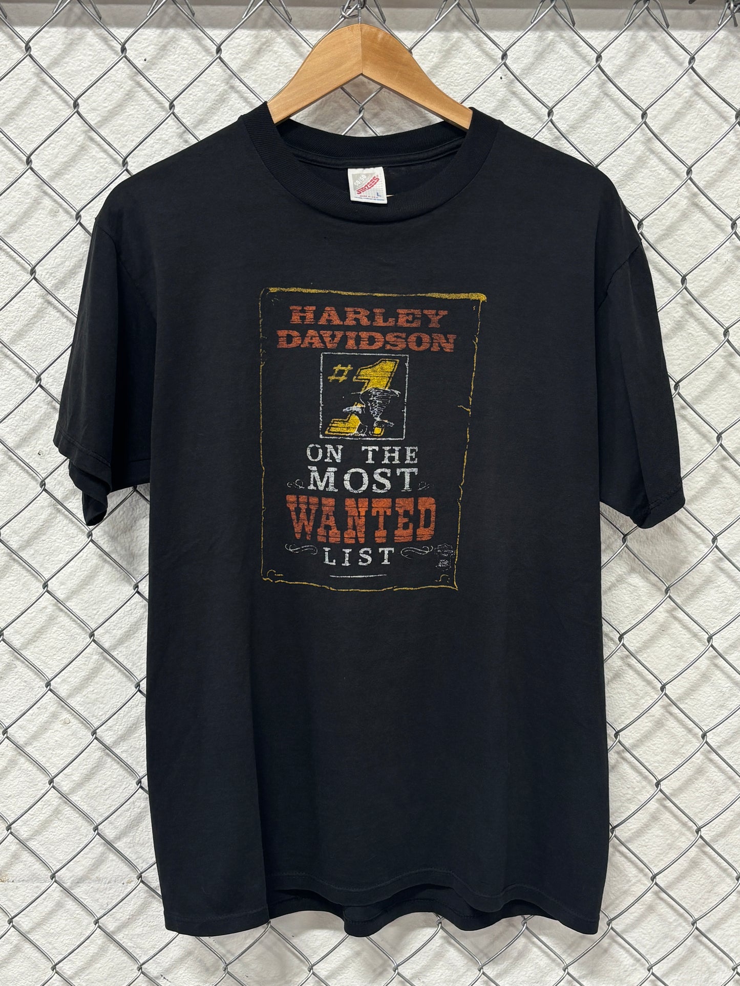Vintage 80's Harley Davidson #1 Most Wanted Biker Tee Size Large