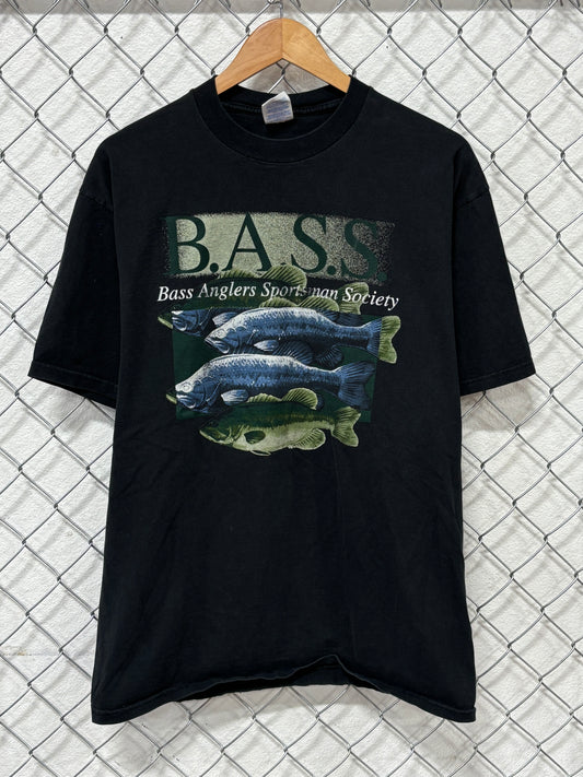 Vintage 90's Bass Anglers Sportsman Society Fishing Nature Tee Size XL