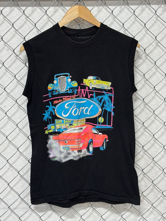 Vintage 80's Ford Mustang Tank Top Retro Shirt Size Medium
