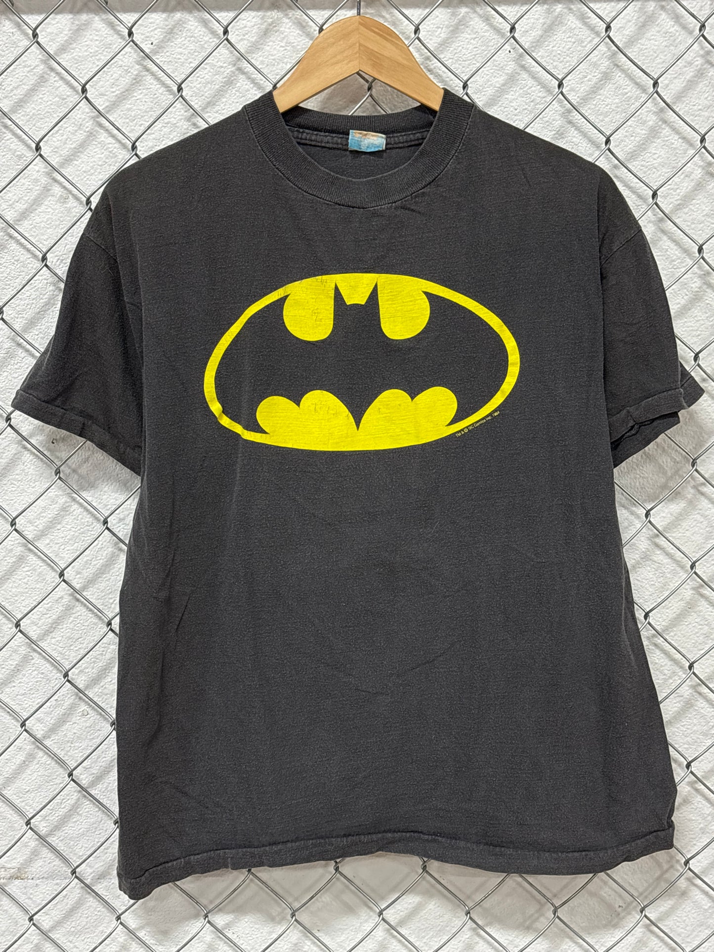 Vintage 80's Batman Comic Book Logo Bat Symbol Tee Size XL