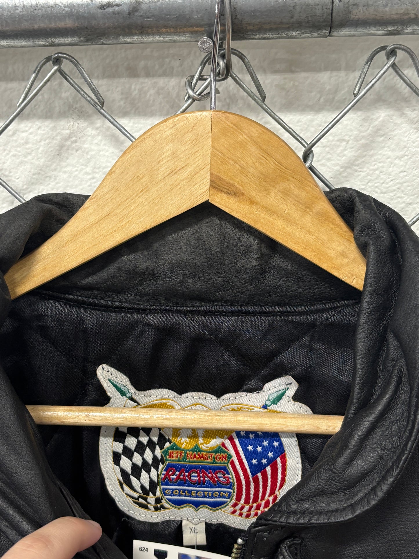 Vintage 1998 Jeff Hamilton NASCAR 50th Anniversary Leather Jacket Size XL