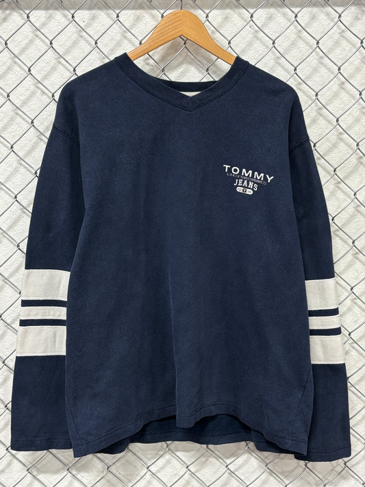 Vintage 90's Tommy Jeans V Neck Sweater Size Large