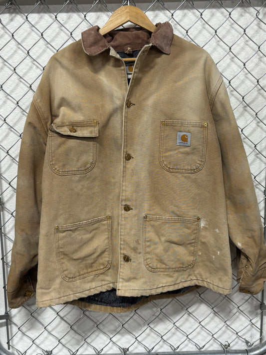 Vintage Carhartt Blanket Lined Brown Chore Jacket Size XXL