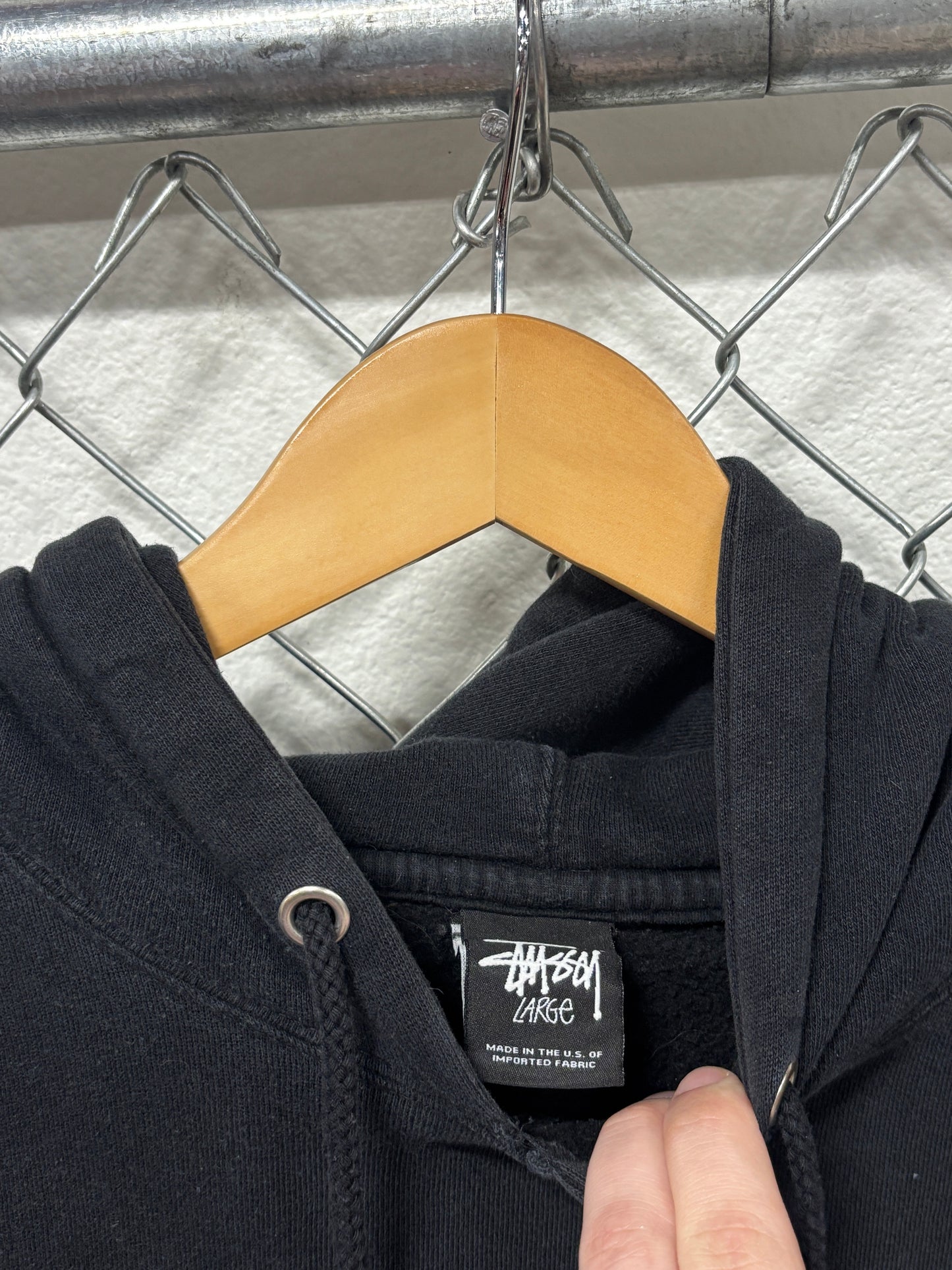 Stussy Worldwide Map Black Hoodie Size Large