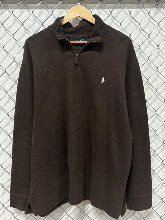 Polo Ralph Lauren Brown Quarter Zip Sweater Size XXL