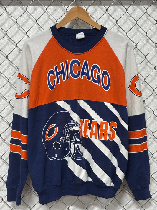 Vintage 80's Chicago Bears NFL Logo All Over Print Sweater Size XL