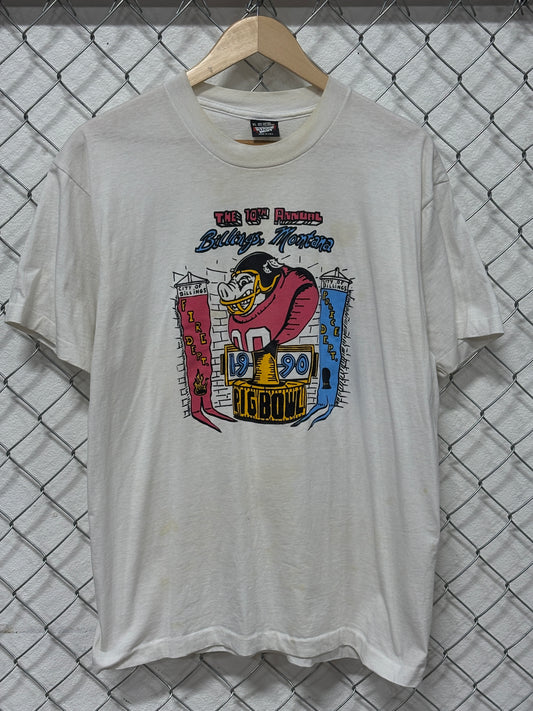Vintage 1990 Billings Montana Pig Bowl Graphic Tee Size XL