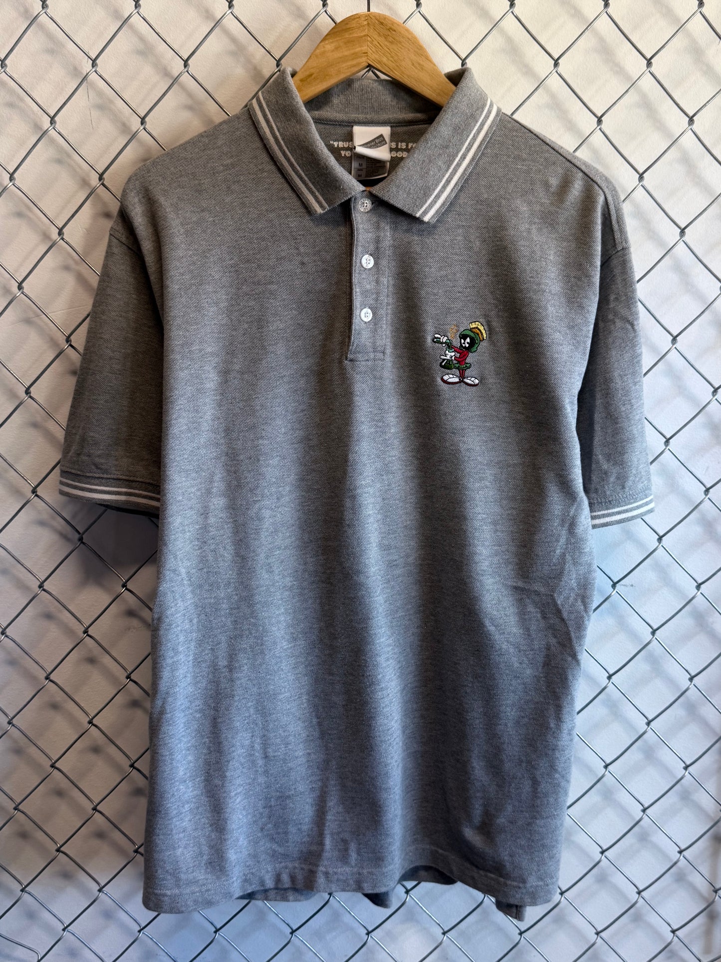 Vintage Looney Tunes Marvin the Martian Polo Shirt Size Medium