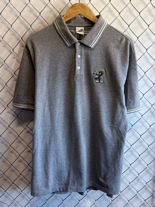 Vintage Looney Tunes Marvin the Martian Polo Shirt Size Medium