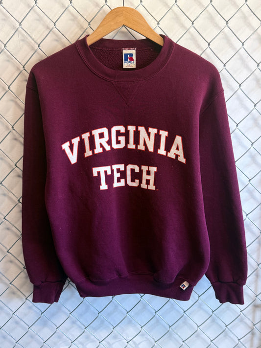 Vintage Russell Athletic Virginia Tech Red Crewneck Sweater Size Small