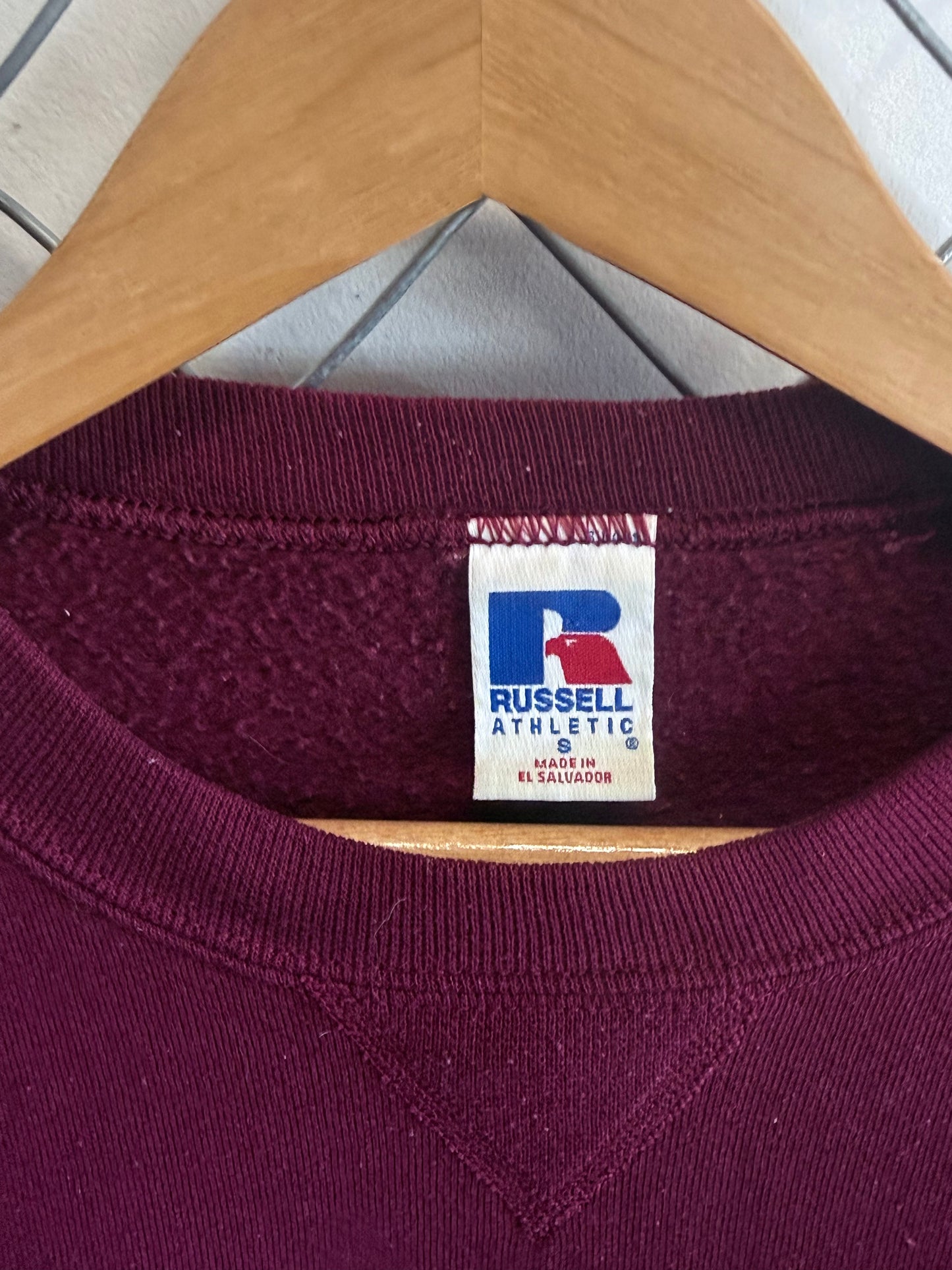 Vintage Russell Athletic Virginia Tech Red Crewneck Sweater Size Small