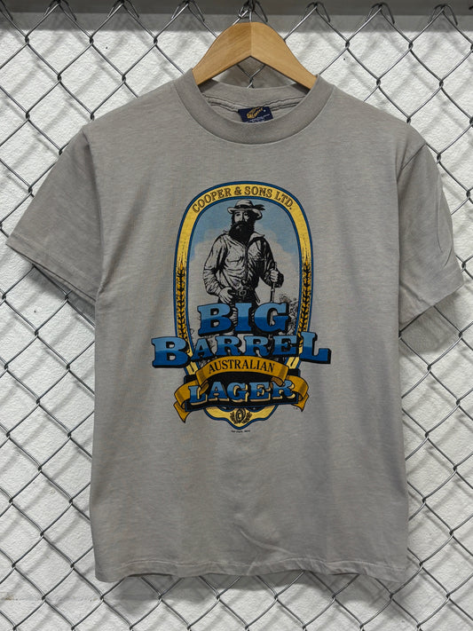 Vintage 80's Big Barrel Australian Lager Beer Promo Tee Size Large