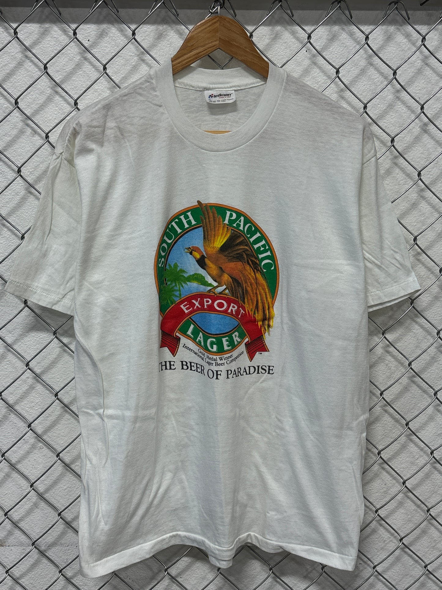 Vintage 80's South Pacific Lager Beer of Paradise Promo Tee Size XL