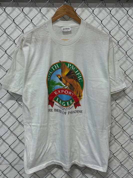 Vintage 80's South Pacific Lager Beer of Paradise Promo Tee Size XL