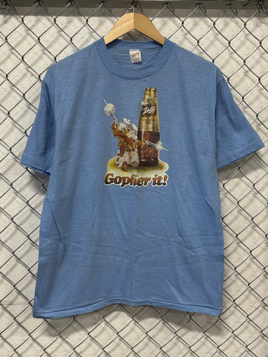 Vintage 80's Schlitz Beer Gopher It Beer Promo Tee Size XL