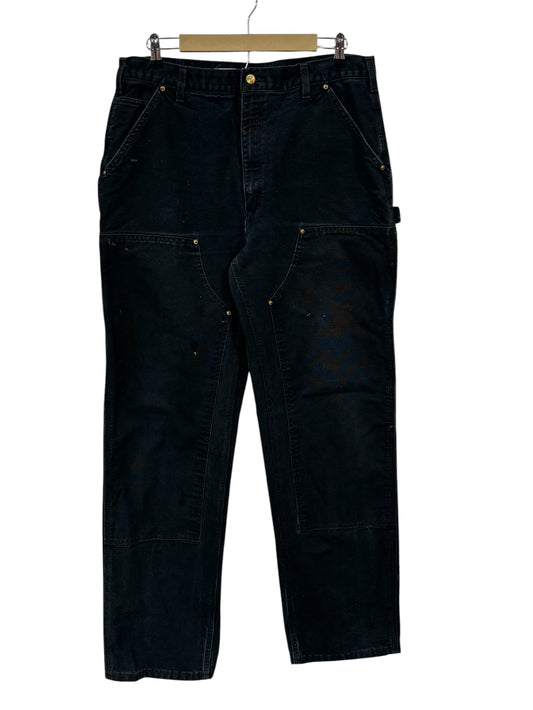 Vintage Carhartt Black Double Knee Carpenter Pants Size 35x33
