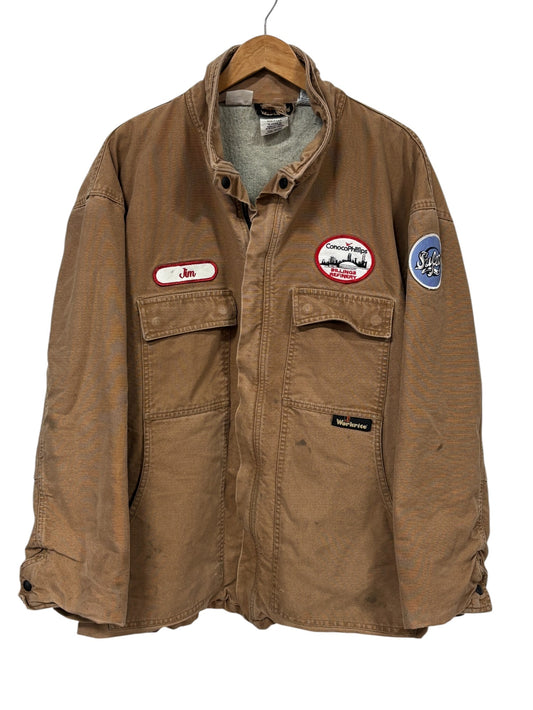Vintage Workrite Made in USA Brown Full Zip Work Wear Jacket Size XL