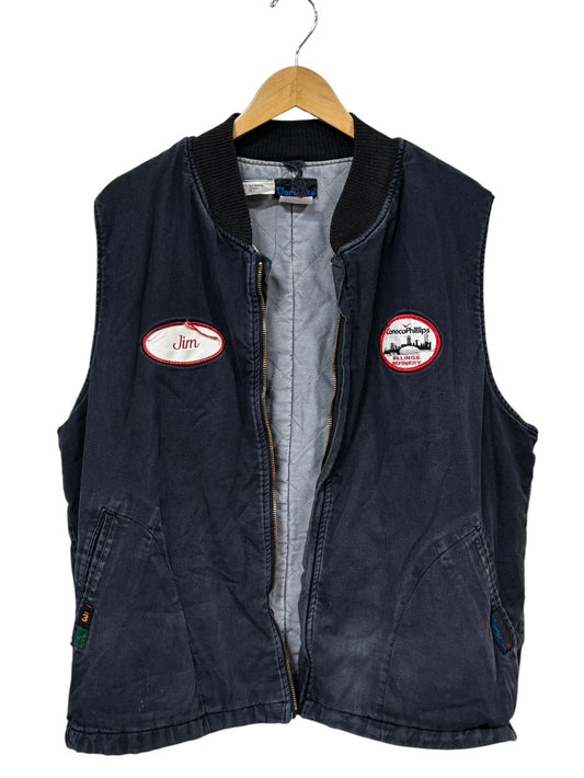 Vintage Workrite Navy Blue Zip Up Work Wear Vest Size XL