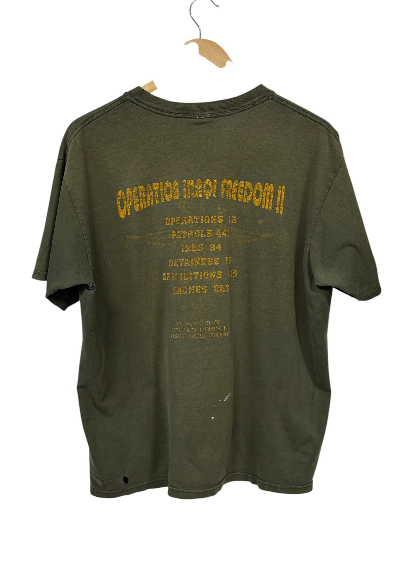 Vintage Operation Iraqi Freedom US Military Faded Graphic Tee Size Medium