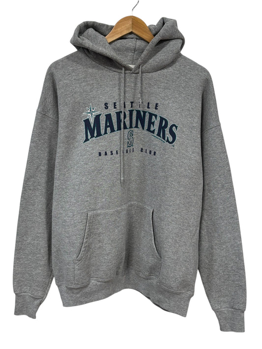 Vintage Y2K Seattle Mariners Grey Pullover Baseball Hoodie Size Large