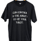 Vintage 90's Screen Stars Gun Control Graphic Tee Size Large