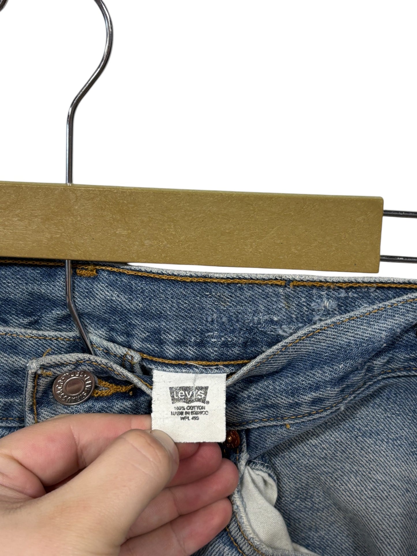 Vintage Levi's 501 xx Repaired Denim Jeans Size 30x33