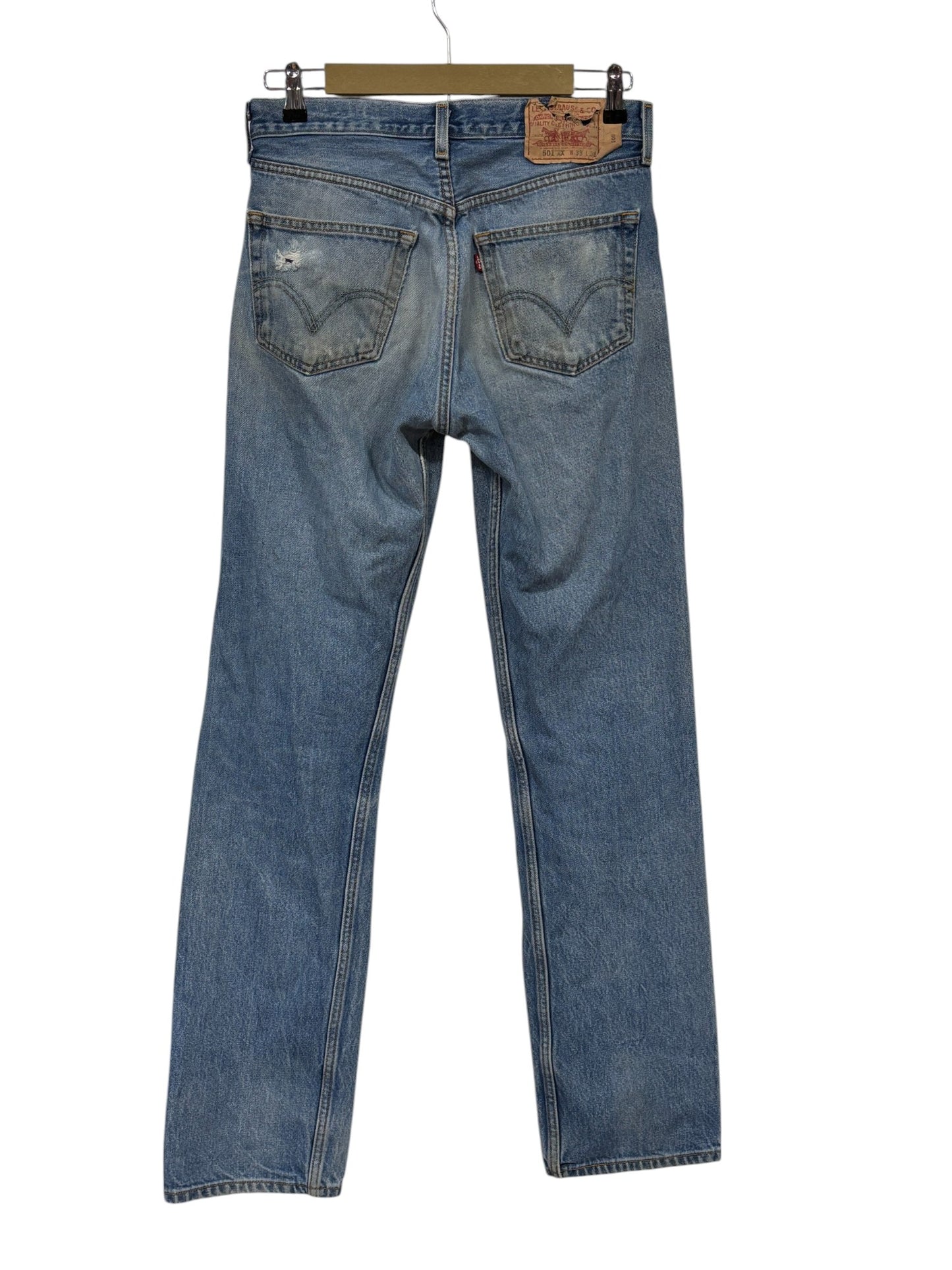 Vintage Levi's 501 xx Repaired Denim Jeans Size 30x33