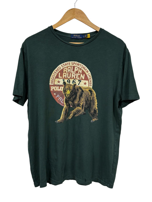 Polo Ralph Lauren State Sportsman License Grizzly Bear Tee Size Large