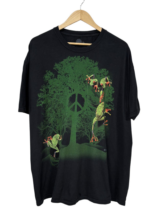 Vintage 00's The Mountain Tree Frogs Peace Tree Nature Graphic Tee Size XXL
