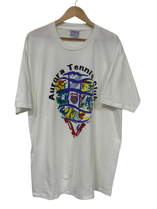 Vintage 90's Aurora Tennis Club K-SWISS Tee Size XL