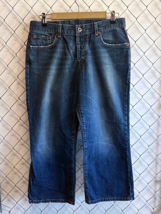 Lucky Brand Dungarees Easy Rider Crop Jeans Size 33x22