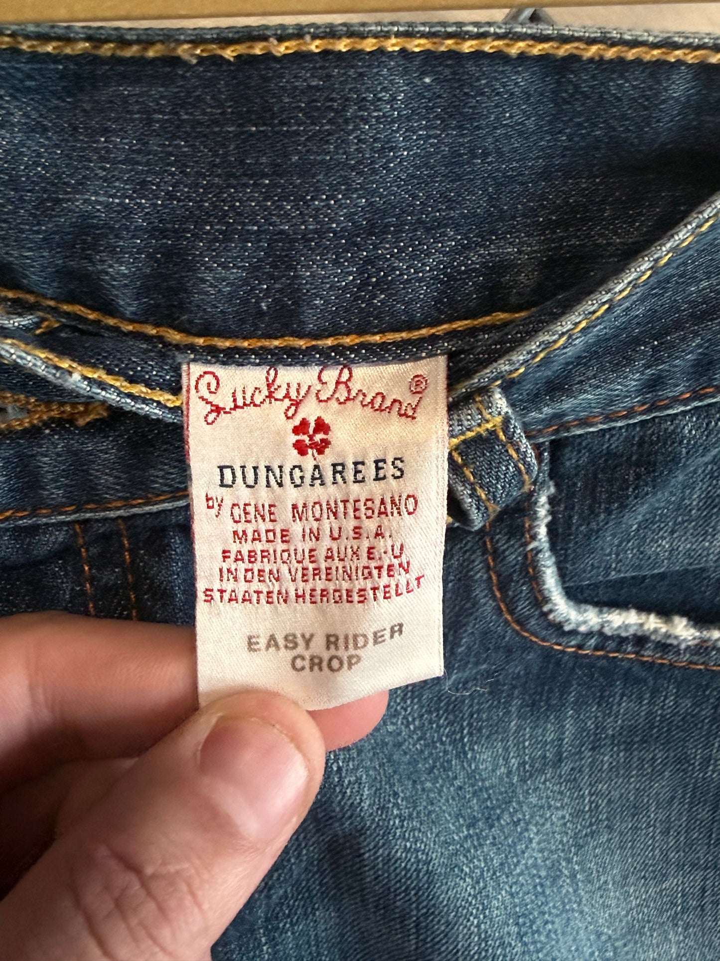 Lucky Brand Dungarees Easy Rider Crop Jeans Size 33x22