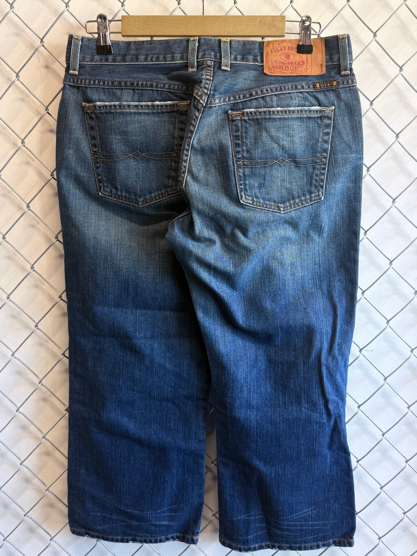 Lucky Brand Dungarees Easy Rider Crop Jeans Size 33x22