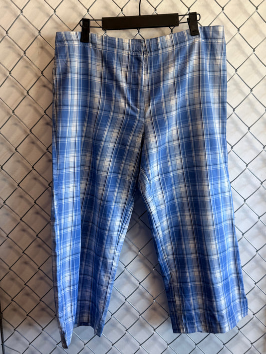 Vintage 90's Blue Plaid Checkered Trouser Pants Size 34x22