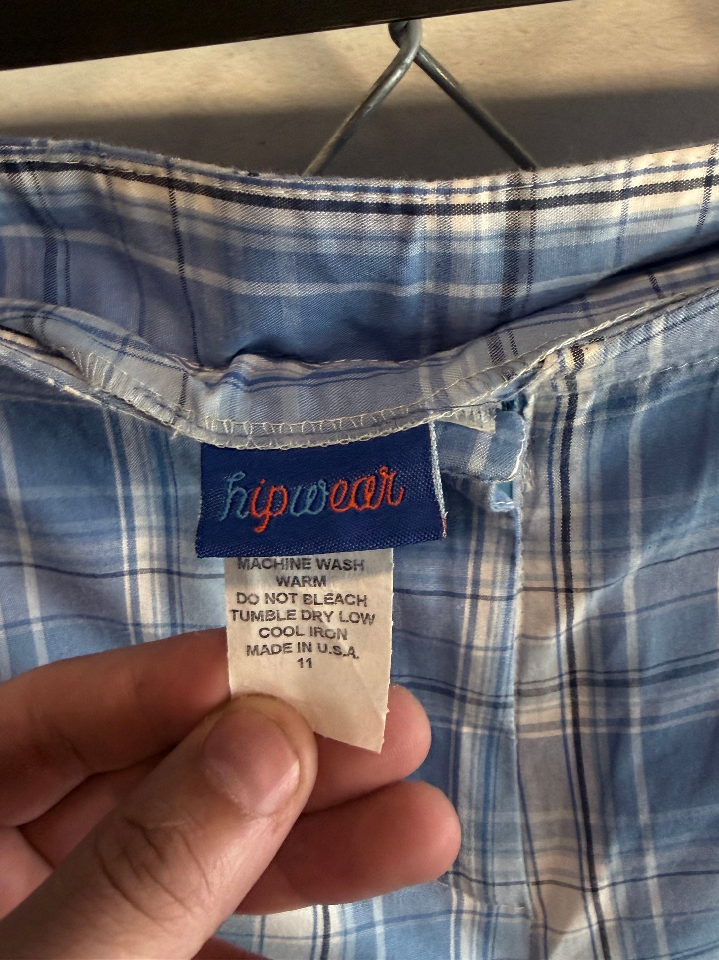 Vintage 90's Blue Plaid Checkered Trouser Pants Size 34x22