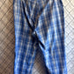 Vintage 90's Blue Plaid Checkered Trouser Pants Size 34x22