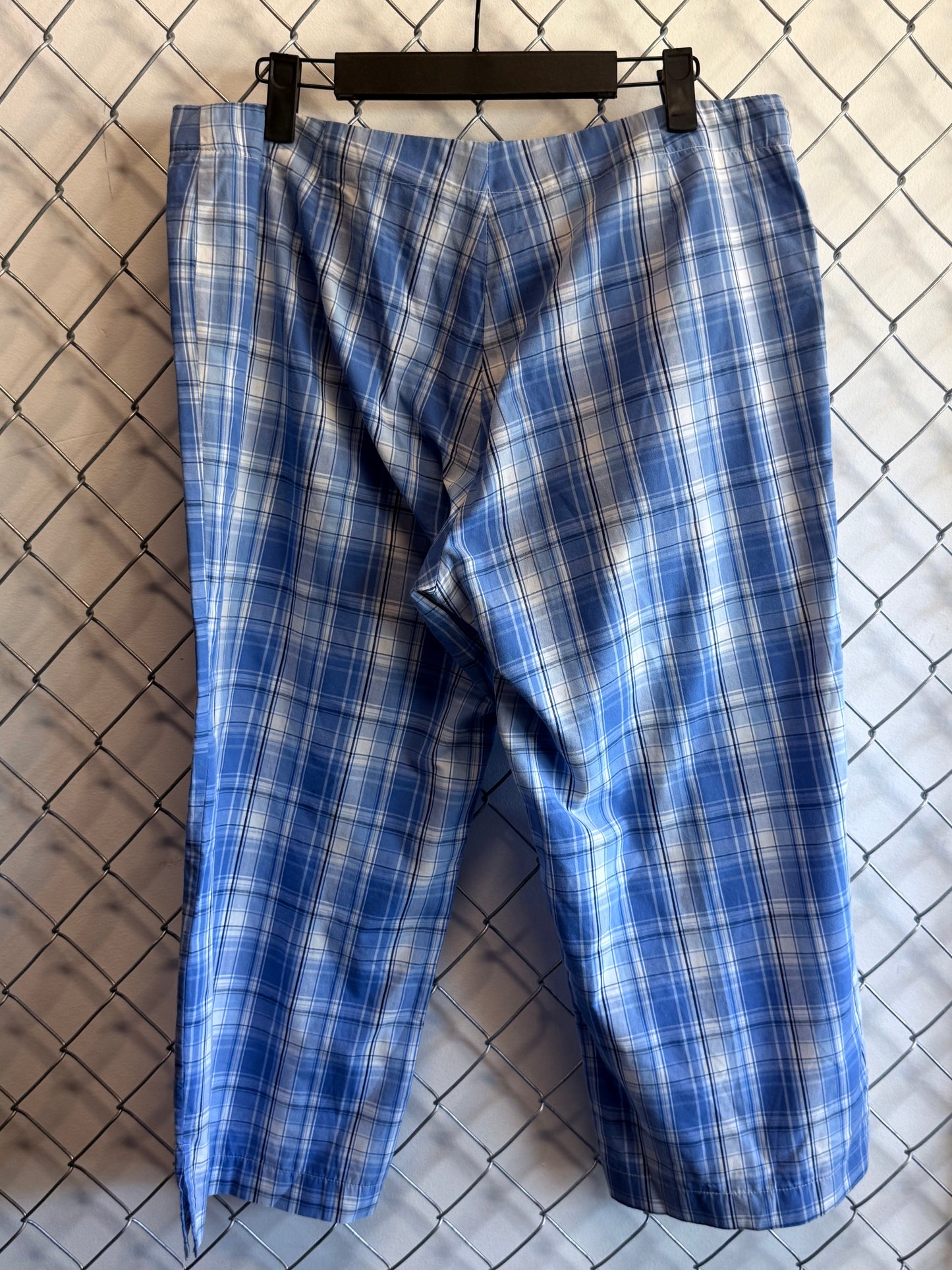 Vintage 90's Blue Plaid Checkered Trouser Pants Size 34x22