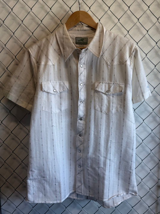 Vintage Horny Toad Pearl Snap Short Sleeve Western Shirt Size Large